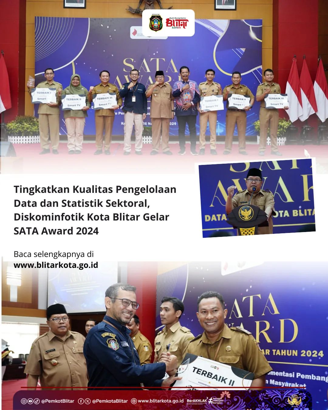 SATA Award 2024 Digelar di Kota Blitar untuk Tingkatkan Pengelolaan Data Statistik