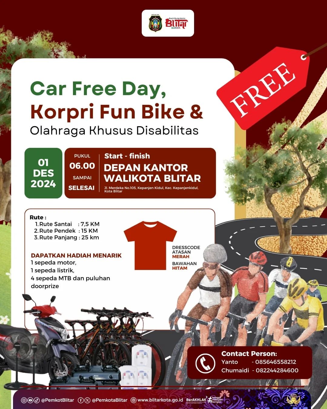 Rayakan Car Free Day dan Olahraga Inklusif di Blitar