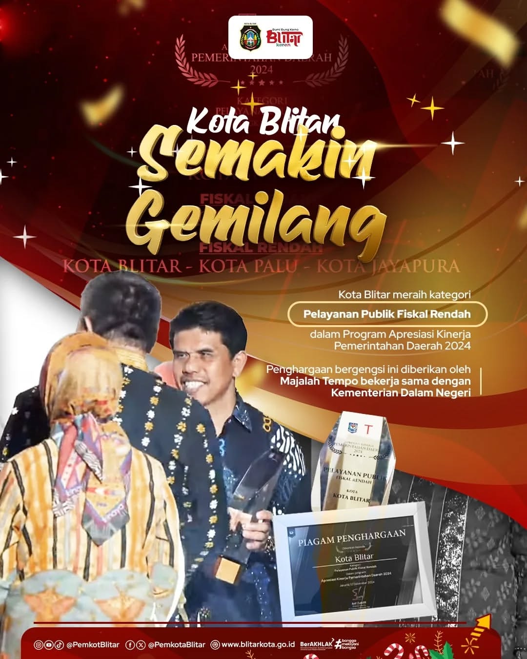 Kota Blitar Raih Penghargaan Pelayanan Publik Terbaik