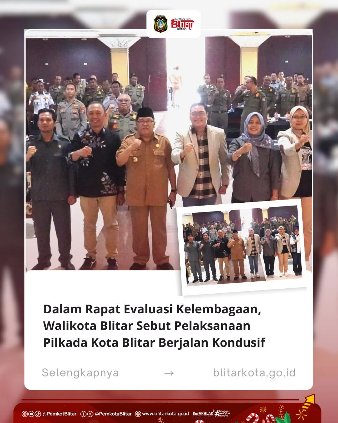 Rapat Evaluasi Kelembagaan Bawaslu Kota Blitar untuk Pemilihan 2024