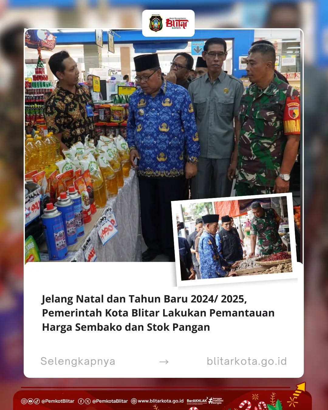 Pemantauan Harga dan Stok Pangan Jelang Natal dan Tahun Baru di Kota Blitar