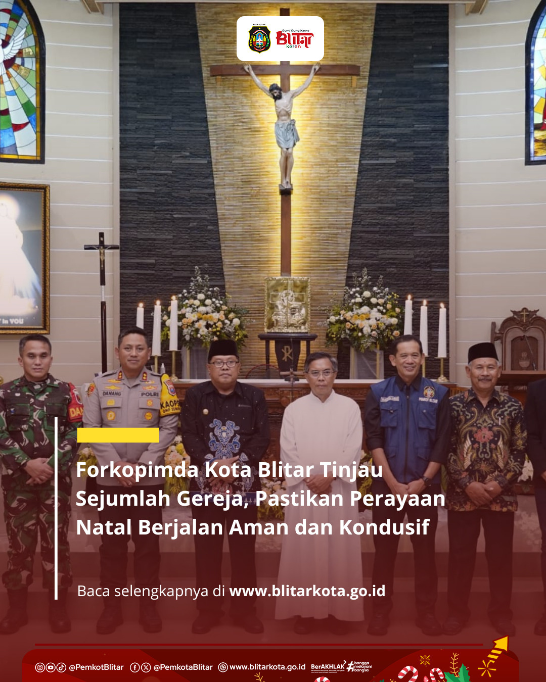 Forkopimda Kota Blitar Pastikan Keamanan Perayaan Natal