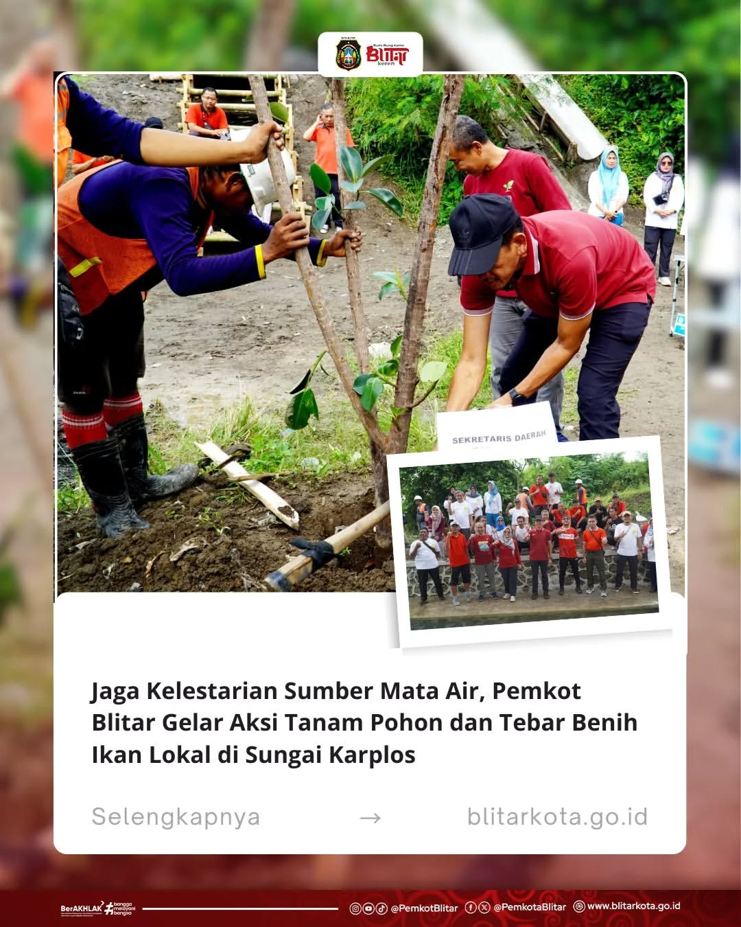 Aksi Penanaman Pohon dan Tebar Benih Ikan di Blitar