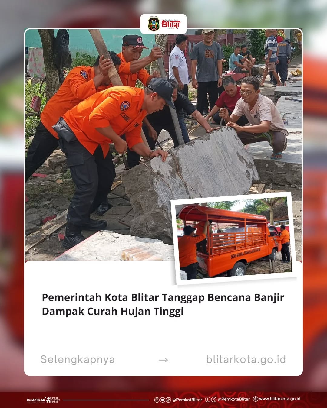 Hujan Deras Rendam Beberapa Wilayah di Kota Blitar