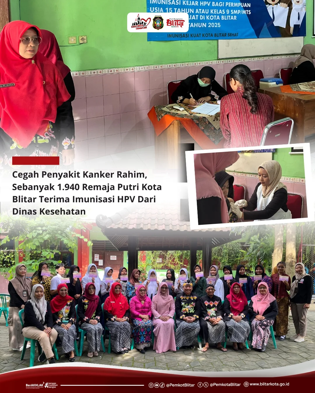 Pemerintah Kota Blitar Mulai Imunisasi HPV untuk Remaja Putri
