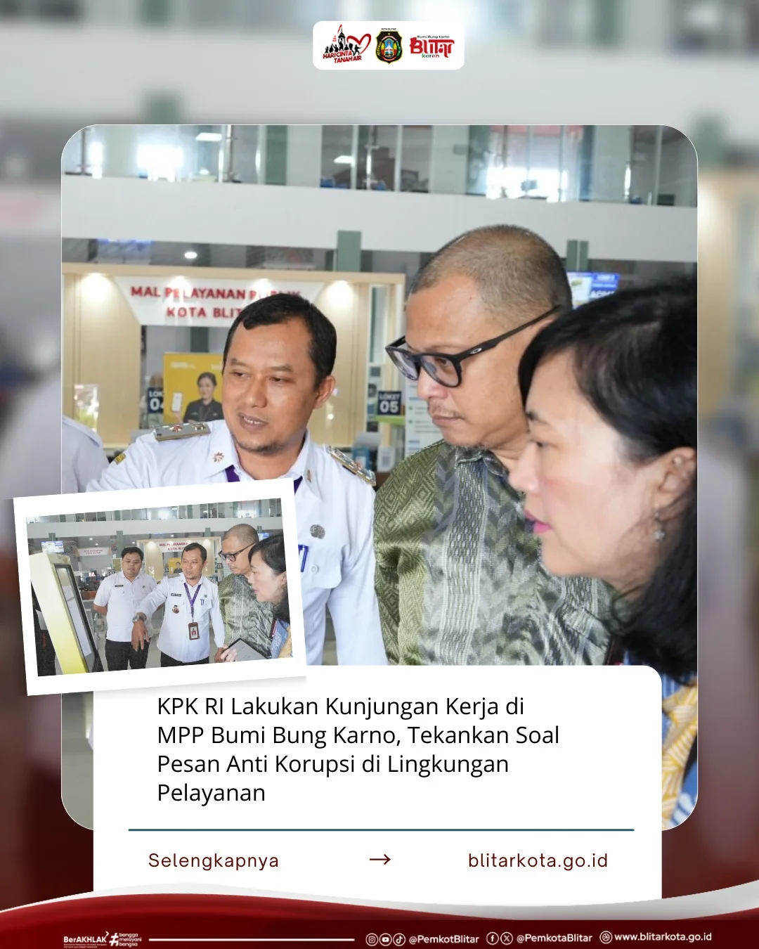 KPK RI Kunjungi Mall Pelayanan Publik Bumi Bung Karno di Blitar