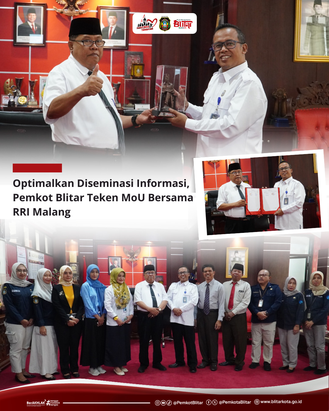 Pemerintah Kota Blitar Tandatangani MoU dengan RRI Malang untuk Penyebaran Informasi