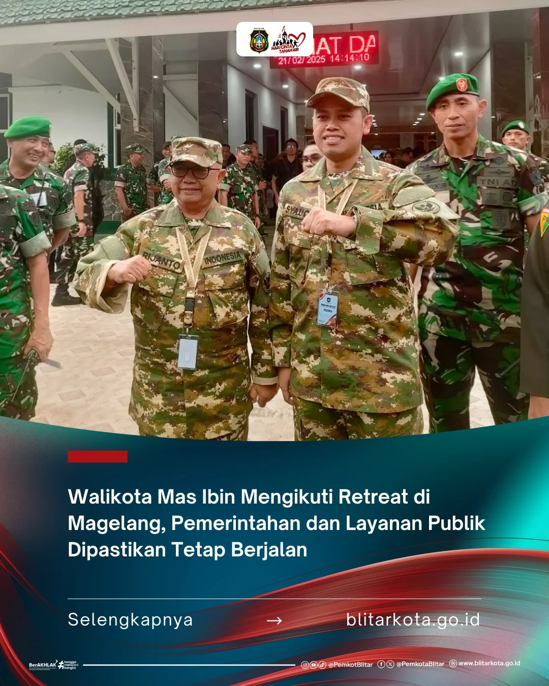 Walikota Blitar Ikuti Retret Bersama Ratusan Kepala Daerah