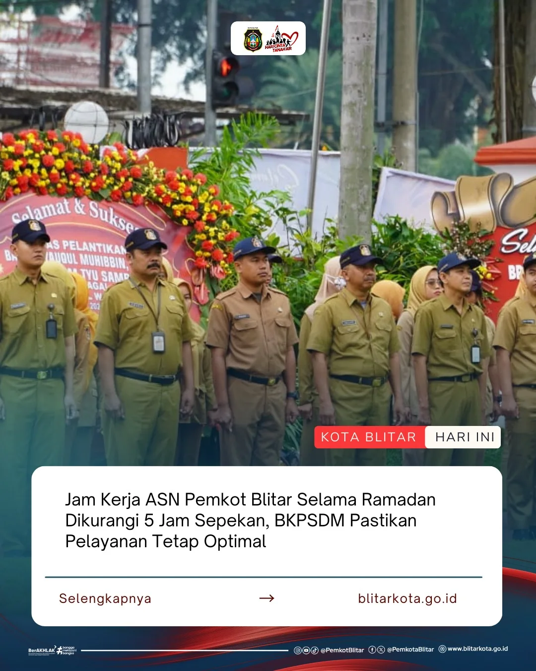 Pemerintah Kota Blitar Tetapkan Jam Kerja ASN Selama Ramadan