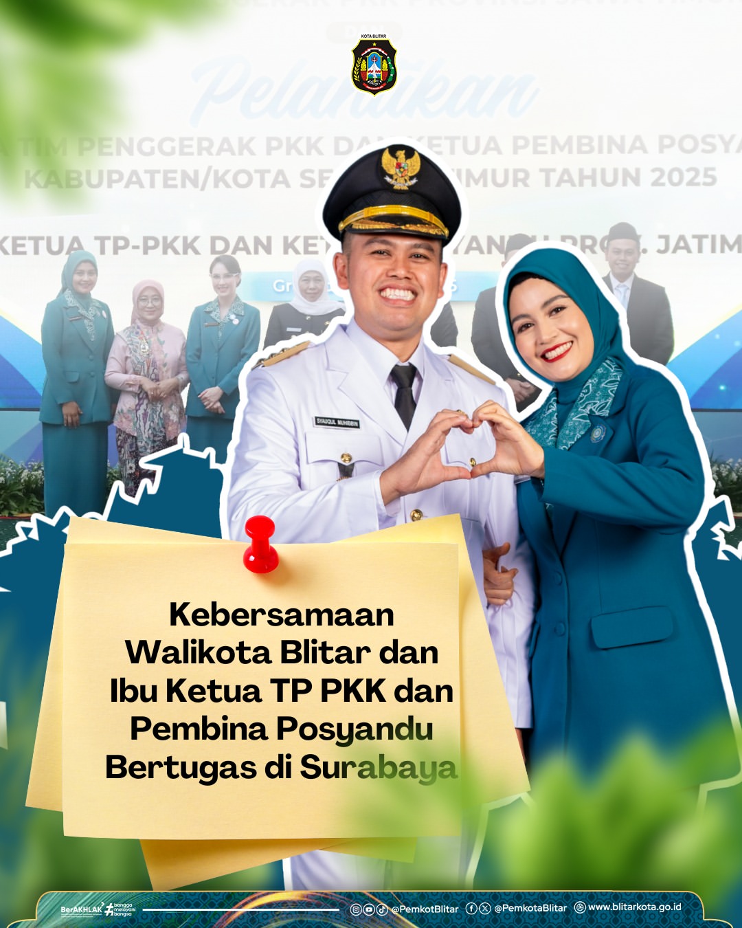 Kebersamaan untuk Maju, Wali Kota Blitar Hadiri Pelantikan di Surabaya