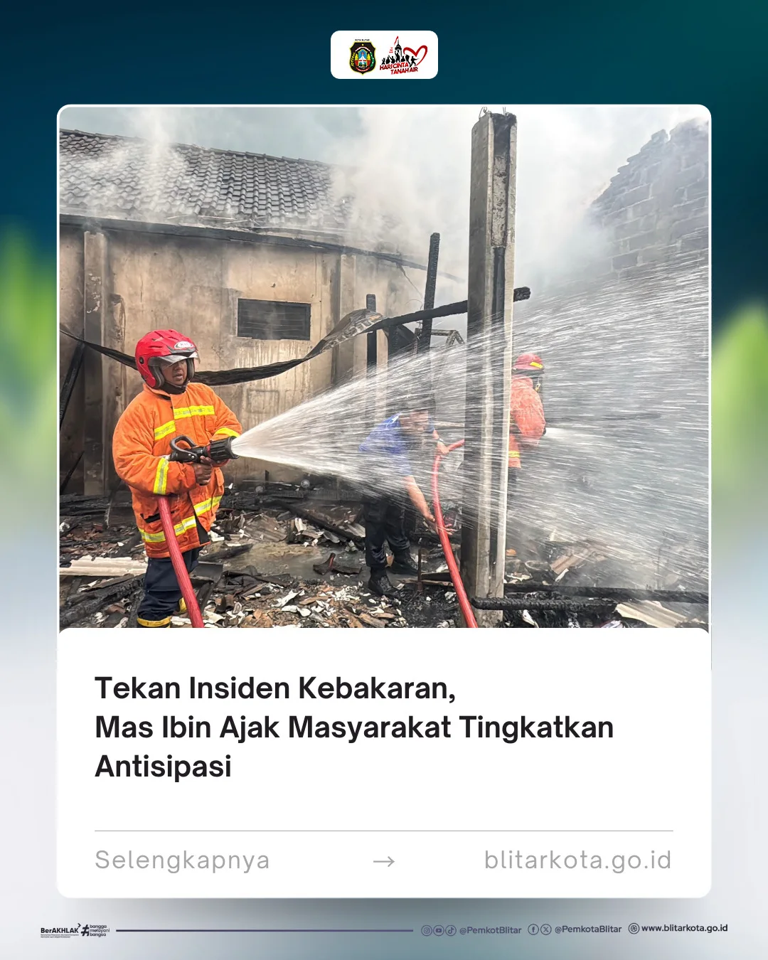 Walikota Blitar Ajak Warga Cegah Kebakaran Bersama UPT Damkar