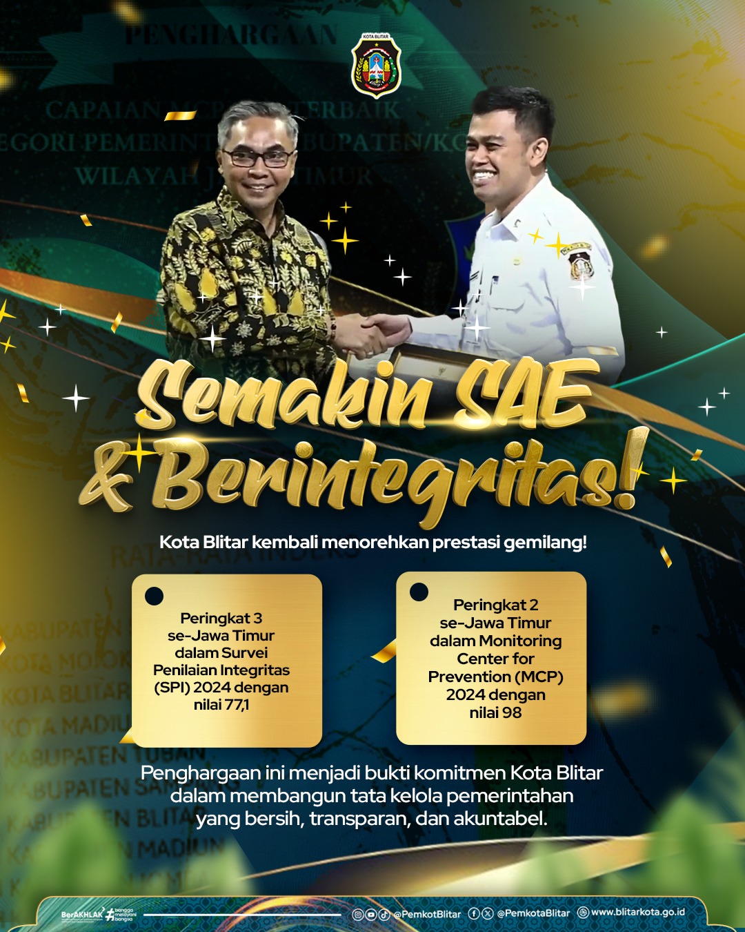 Kota Blitar Menerima Penghargaan dari KPK