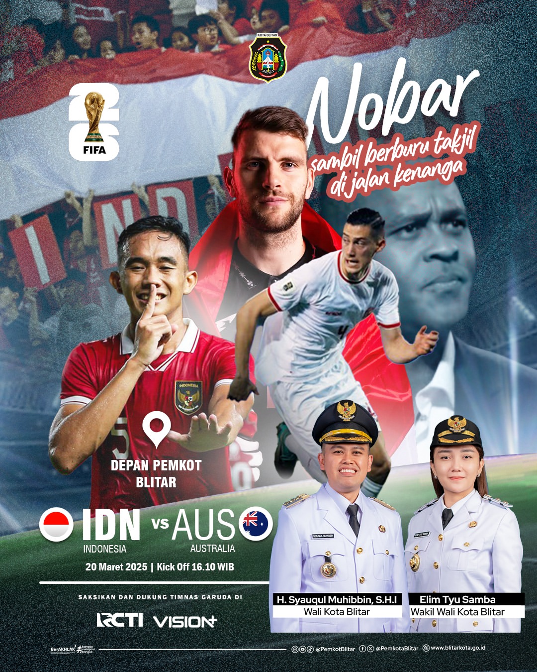 Dukung Timnas Indonesia Melawan Australia di Nobar Blitar!