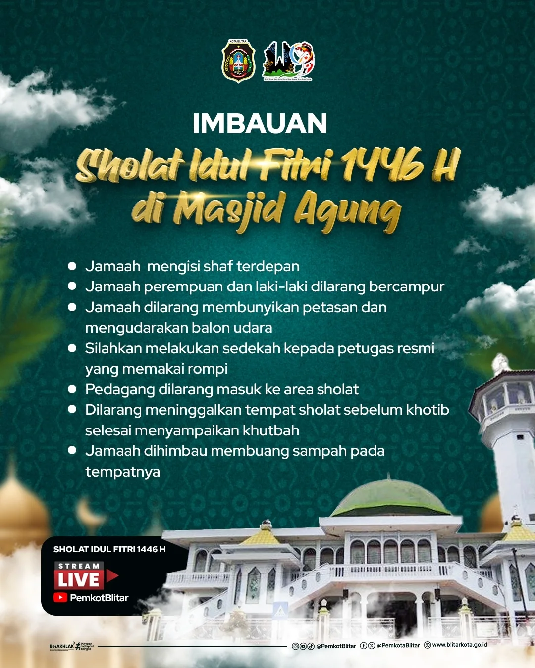 Kota Blitar Siap Rayakan Idul Fitri 1446 H dengan Salat Bersama
