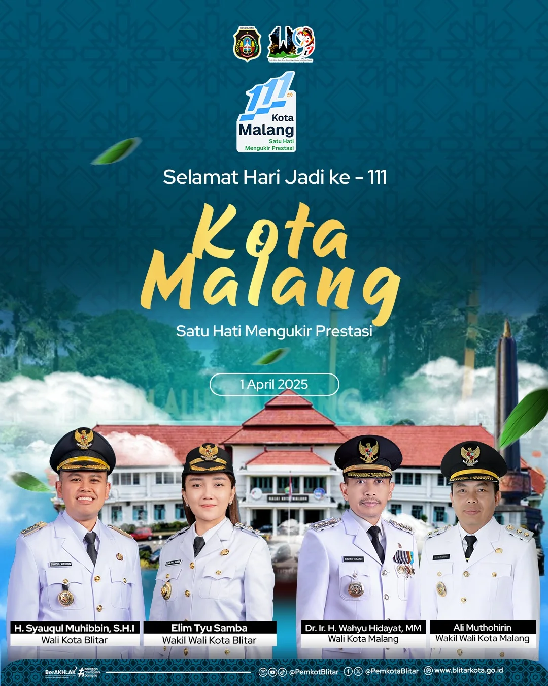 Walikota Blitar Ucapkan Selamat atas Hari Jadi Kota Malang ke-111