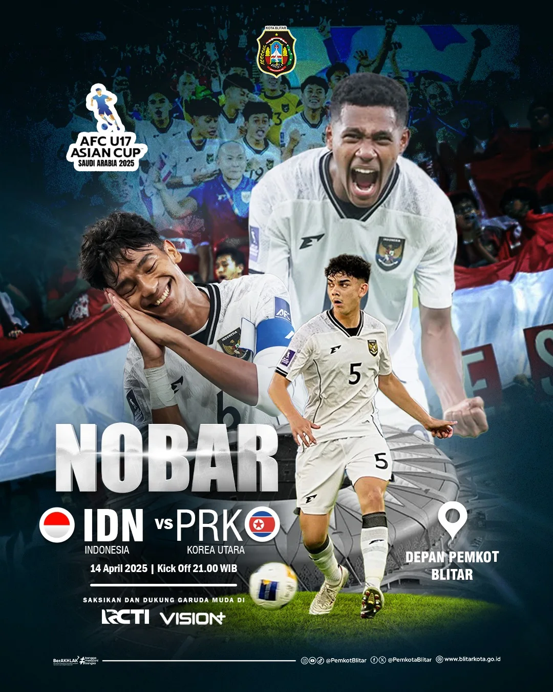 Dukung Timnas Garuda Muda di Nobar Blitar!
