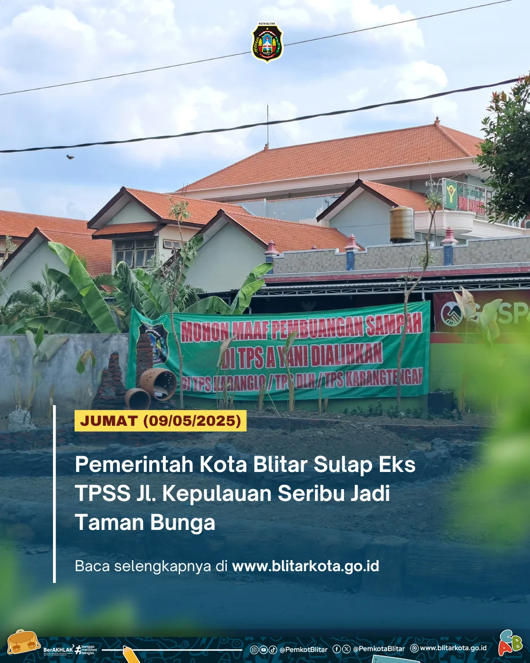Pemerintah Kota Blitar Ubah Tempat Pembuangan Sampah Jadi Taman Bunga