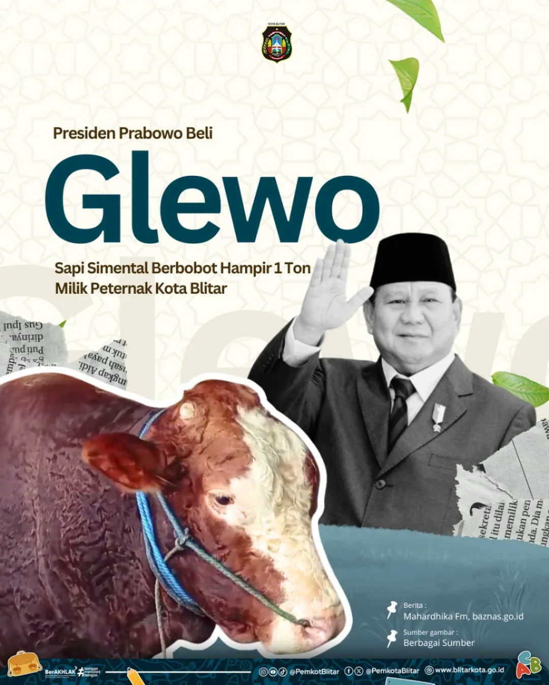 Presiden Prabowo Subianto Memilih Sapi Kurban Berbobot Nyaris 1 Ton
