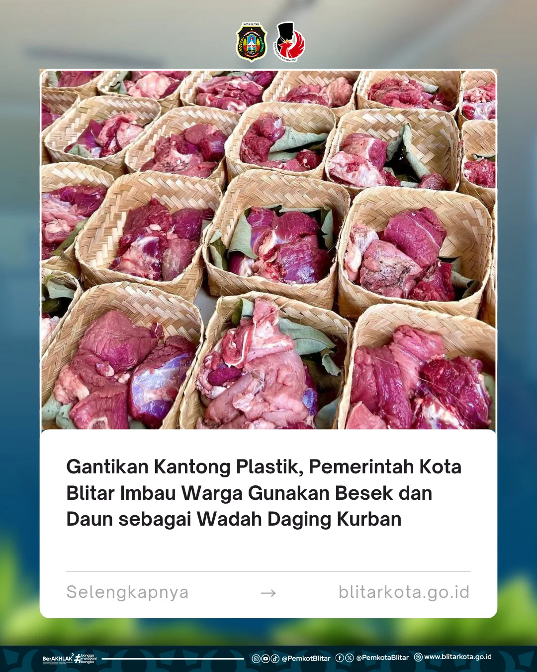 Pemerintah Kota Blitar Imbau Distribusi Daging Kurban Tanpa Plastik