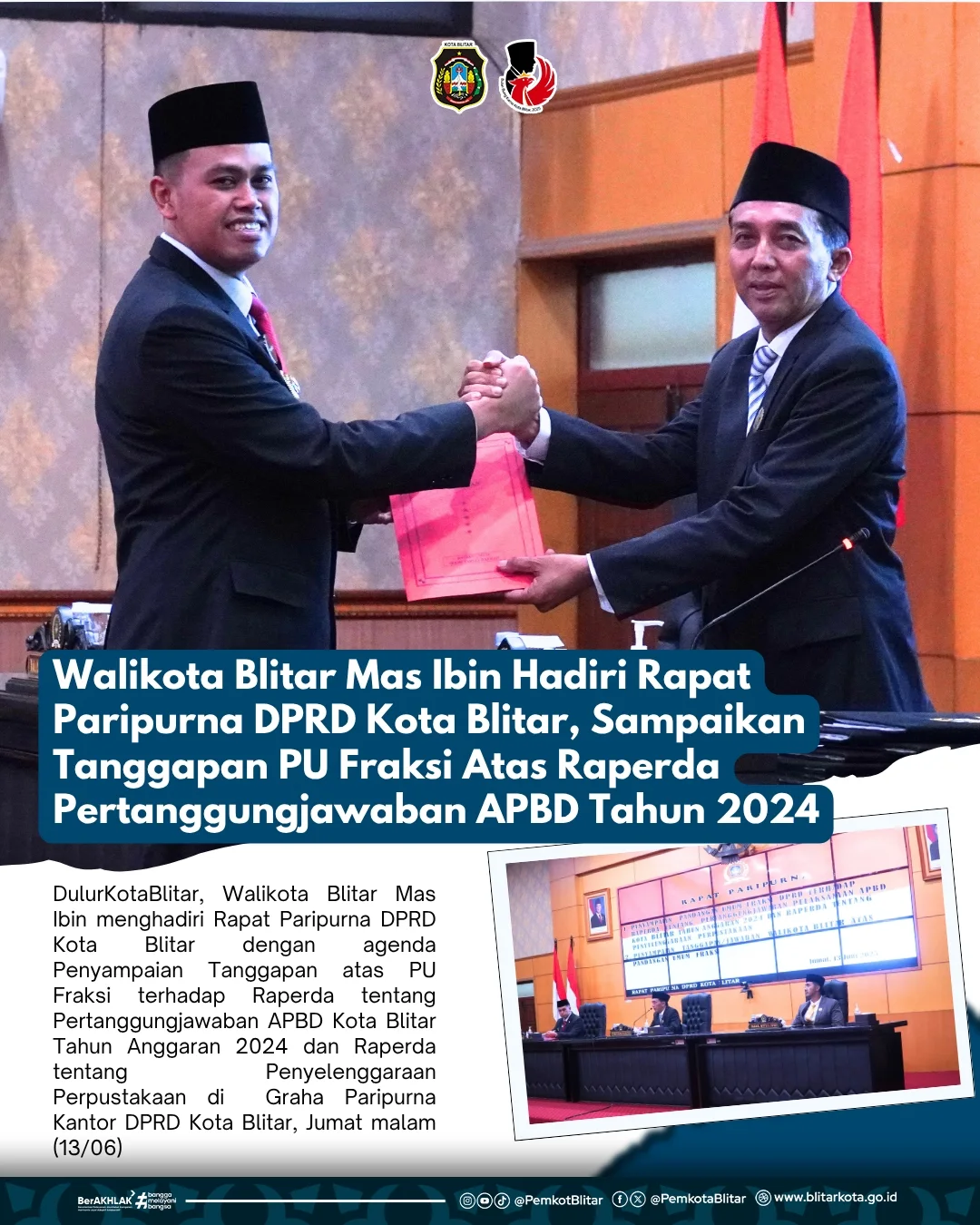 Rapat Paripurna DPRD Kota Blitar Bahas Pertanggungjawaban APBD 2024