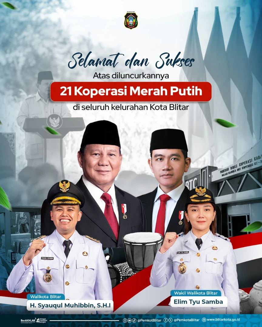 Peluncuran 21 Koperasi Merah Putih di Kota Blitar