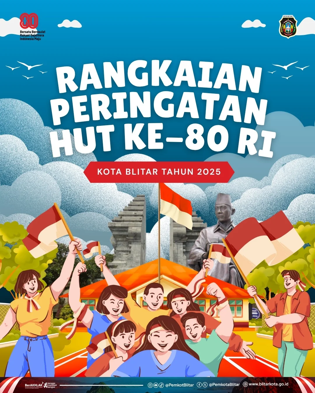 Rayakan Kemerdekaan RI ke-80 dengan Semarak di Kota Blitar