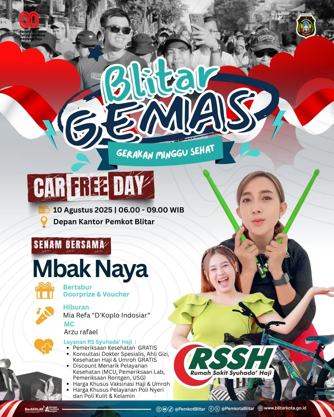 Warga Blitar Diajak Nikmati Udara Segar dan Pemeriksaan Kesehatan Gratis
