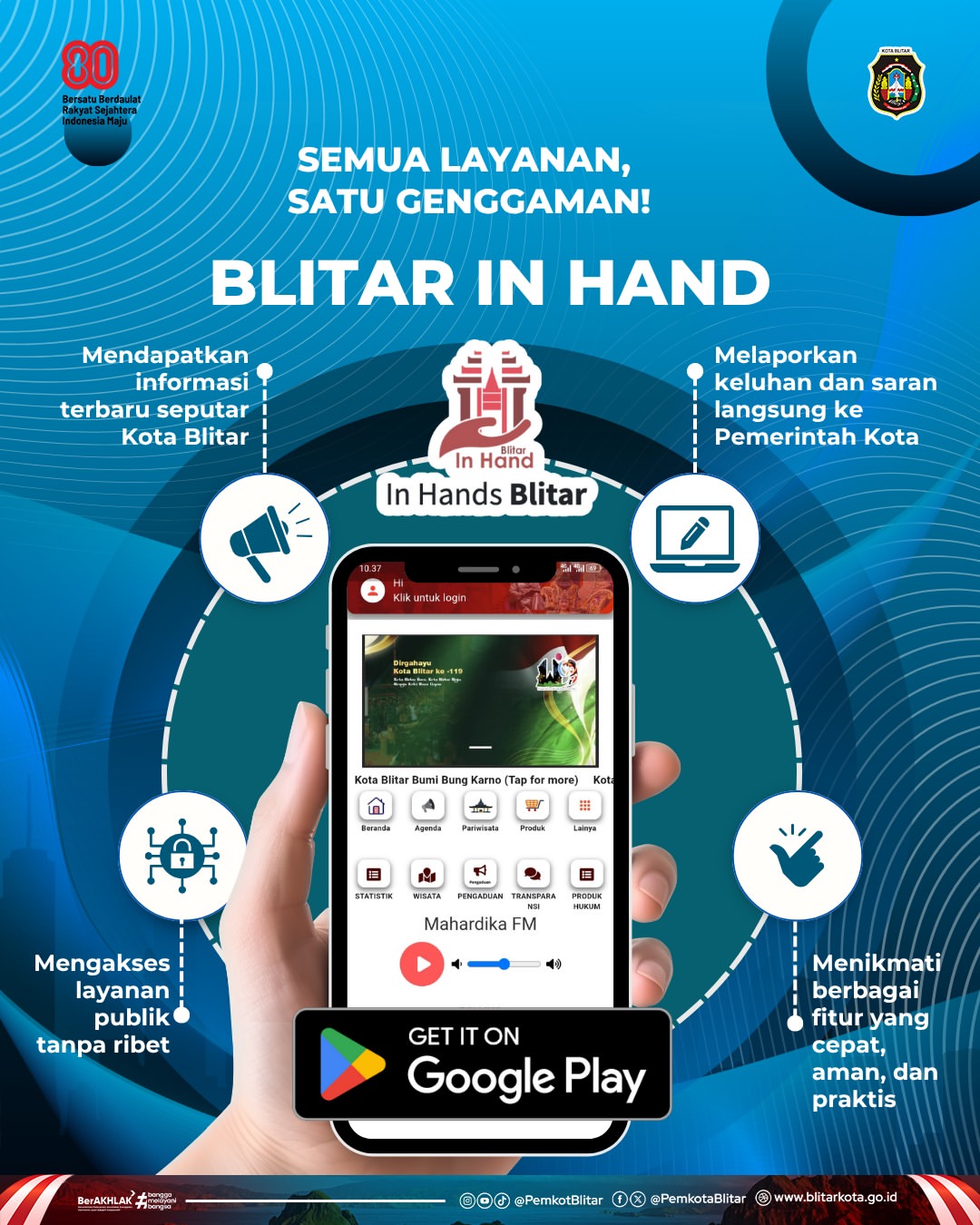 Kota Blitar Luncurkan Aplikasi "Blitar In Hand" untuk Mudahkan Layanan Publik