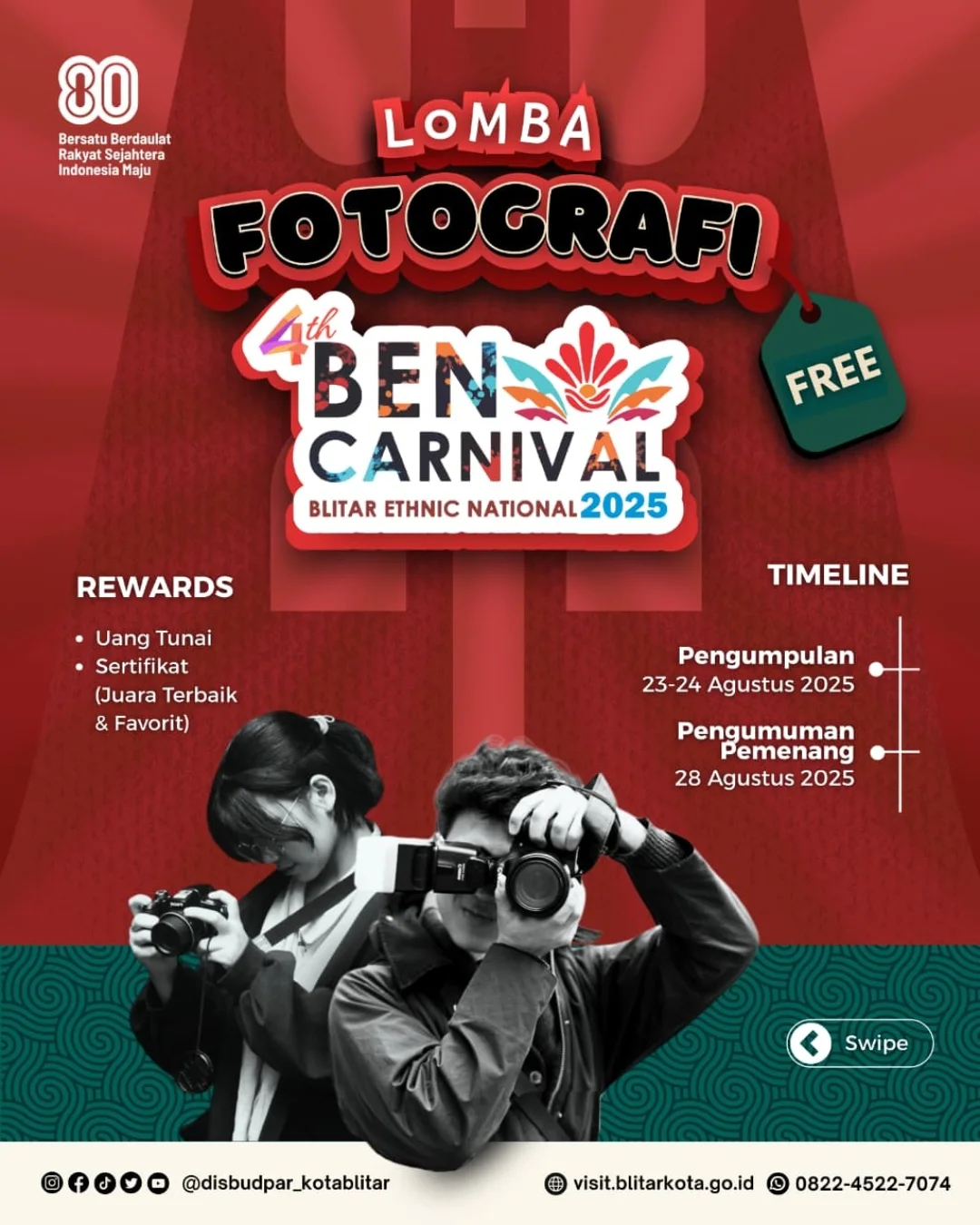 Ikuti Lomba Fotografi untuk Saksikan Kemeriahan Blitar Ethnic National Carnival 2025