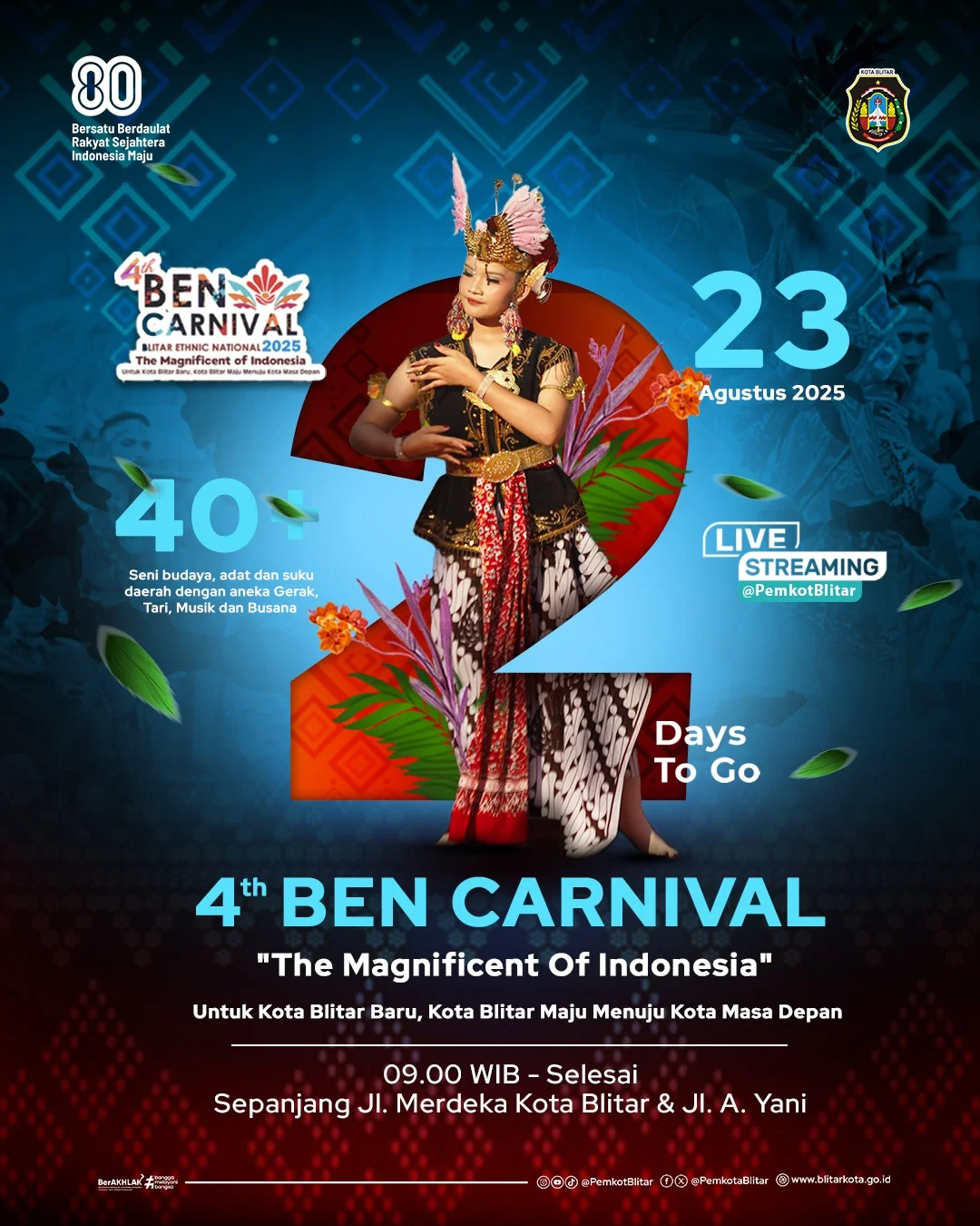 Menjelang 4th Ben Carnival di Kota Blitar, Kota Warna-warni Penuh Budaya dan Musik