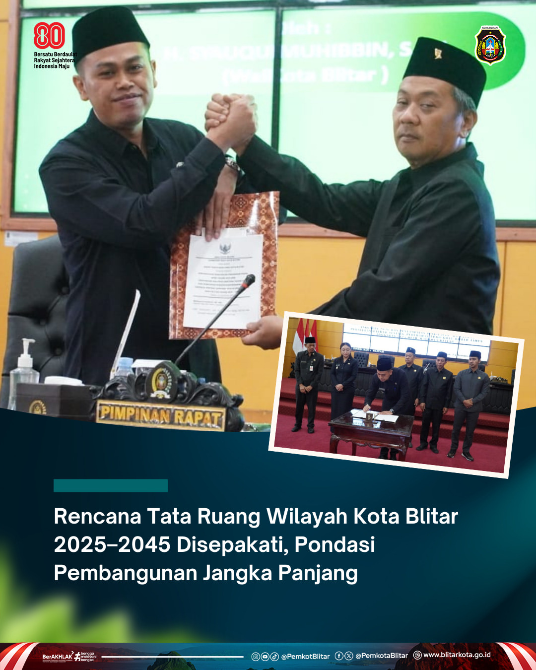 Pemerintah dan DPRD Kota Blitar Setujui Rencana Tata Ruang Wilayah 2025-2045
