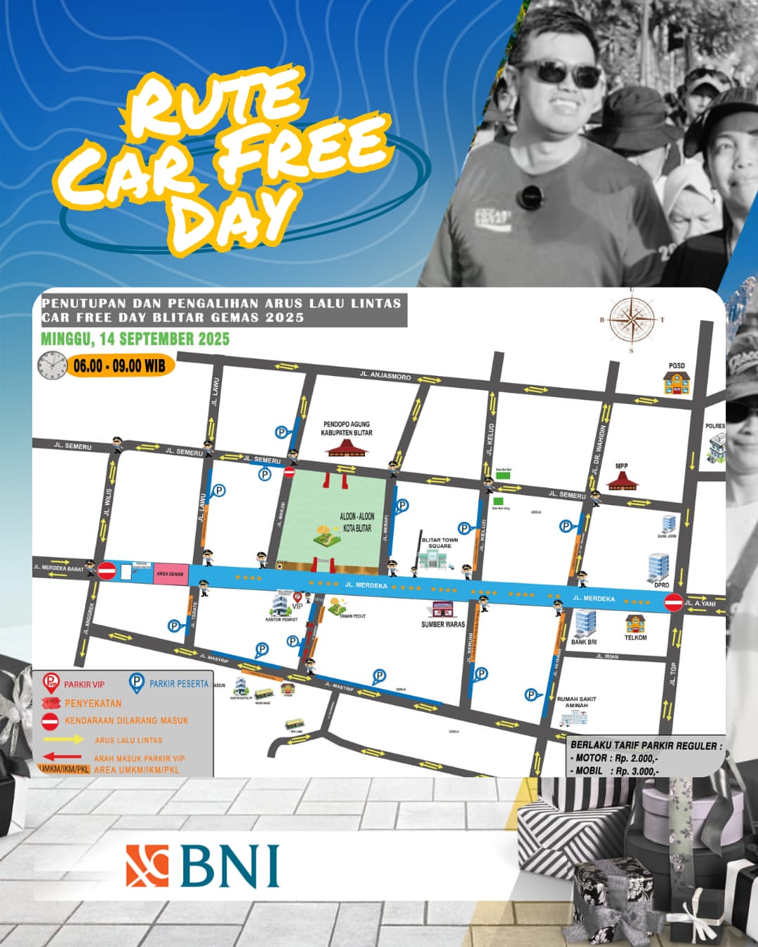 Warga Blitar Diajakan Ikut Jalan Sehat di CFD, Rasakan Segarnya Udara Pagi