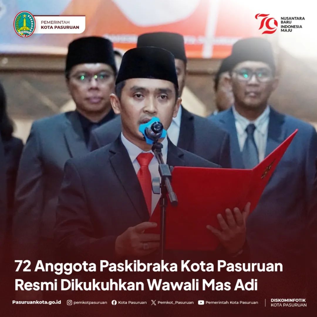 Pengukuhan Anggota Paskibraka Kota Pasuruan Tahun 2024