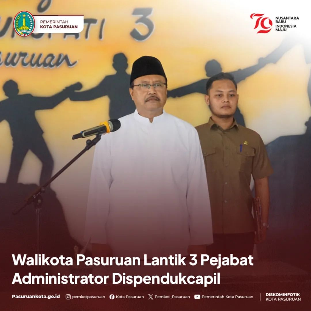 Walikota Pasuruan Lantik Pejabat Baru di Dinas Kependudukan