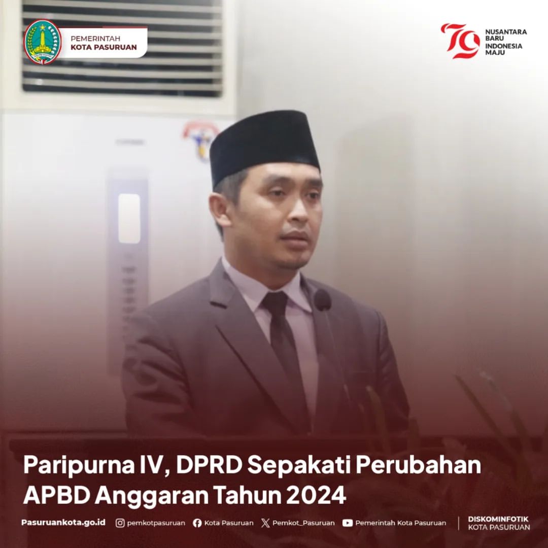 Pembahasan Raperda Perubahan APBD Tahun 2024 di Pasuruan Masuki Tahap Akhir