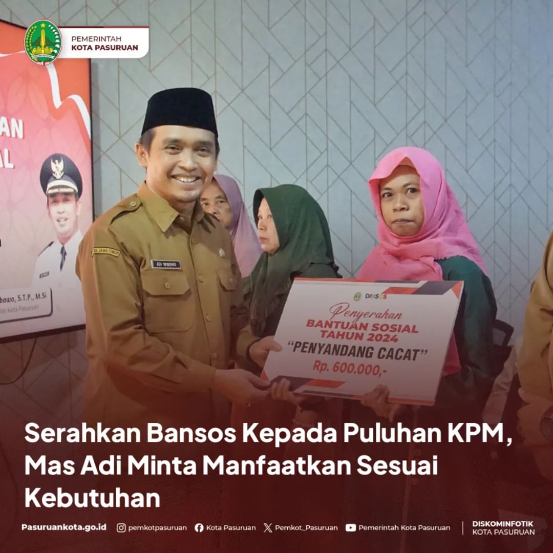 Bantuan Sosial Diberikan kepada Keluarga Penerima Manfaat di Pasuruan