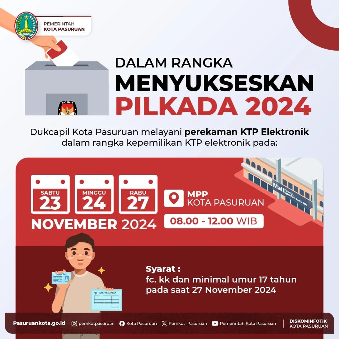 Layanan Perekaman KTP Elektronik di Kota Pasuruan untuk Pilkada 2024