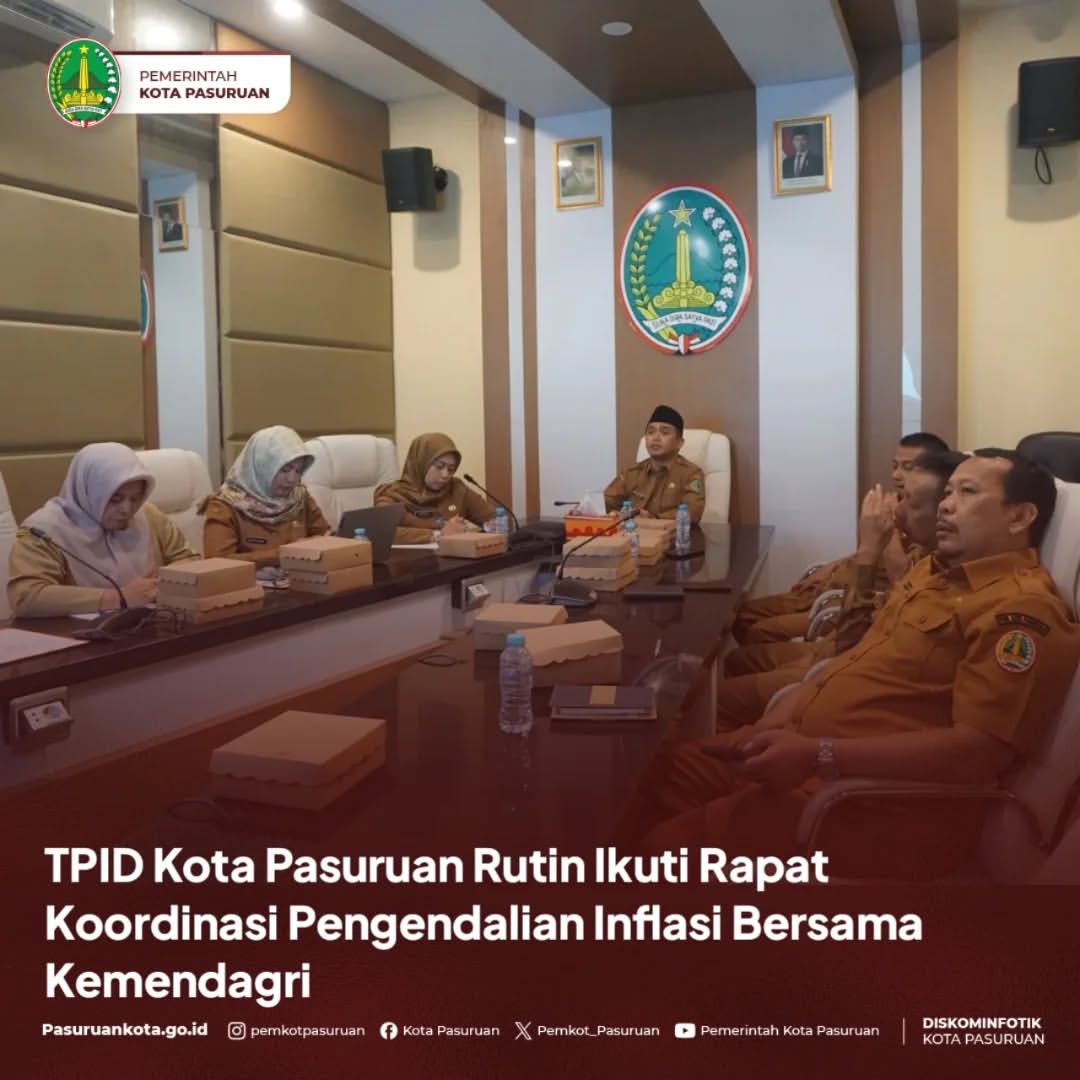 TPID Kota Pasuruan Ikuti Rapat Koordinasi Pengendalian Inflasi