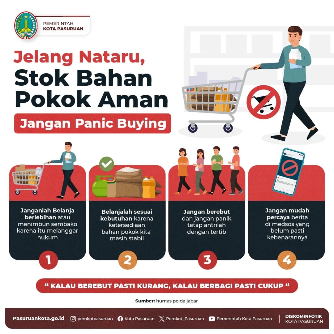 Stok Bahan Pokok di Pasuruan Dipastikan Aman Jelang Natal dan Tahun Baru