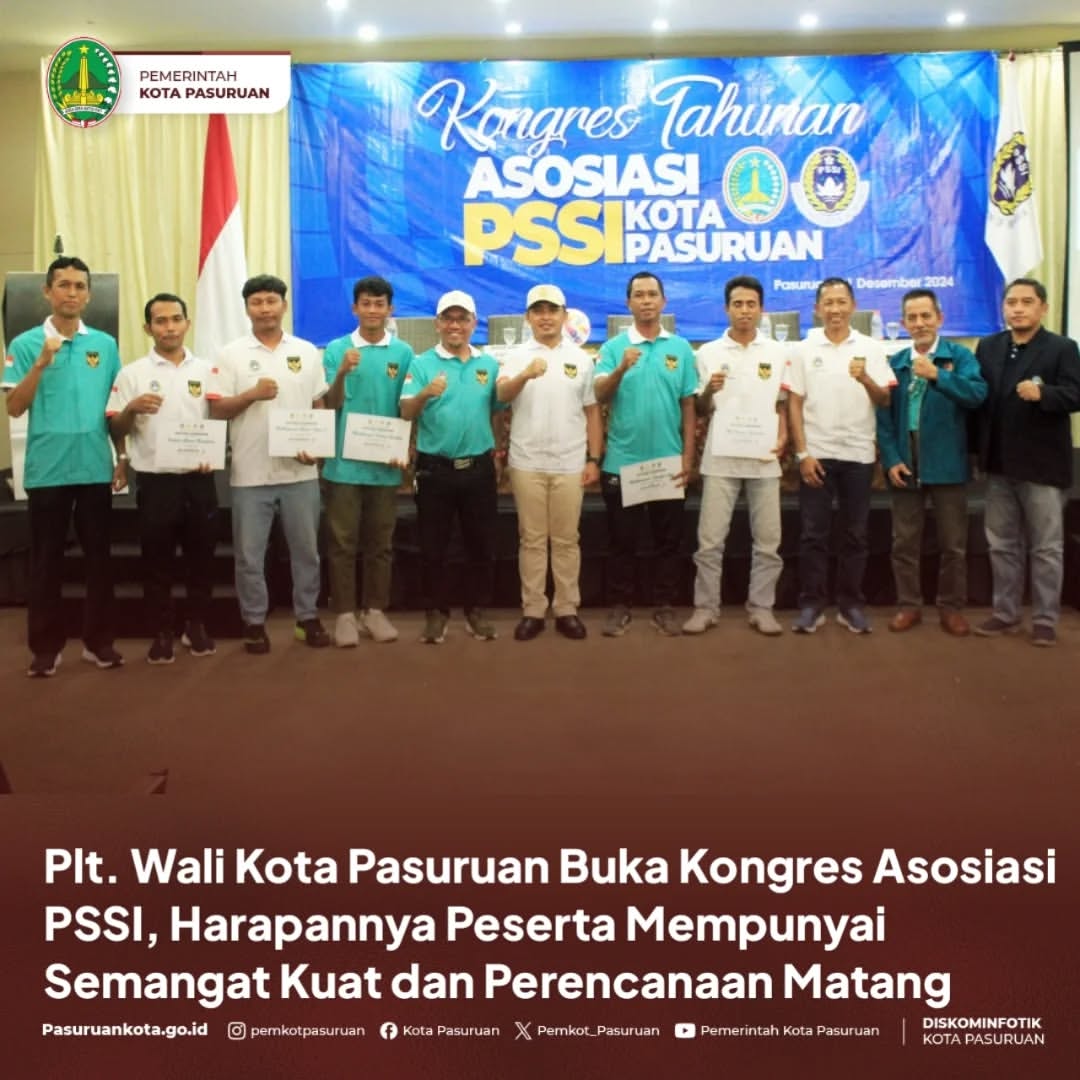 Kongres Tahunan PSSI Kota Pasuruan Dihadiri Wali Kota