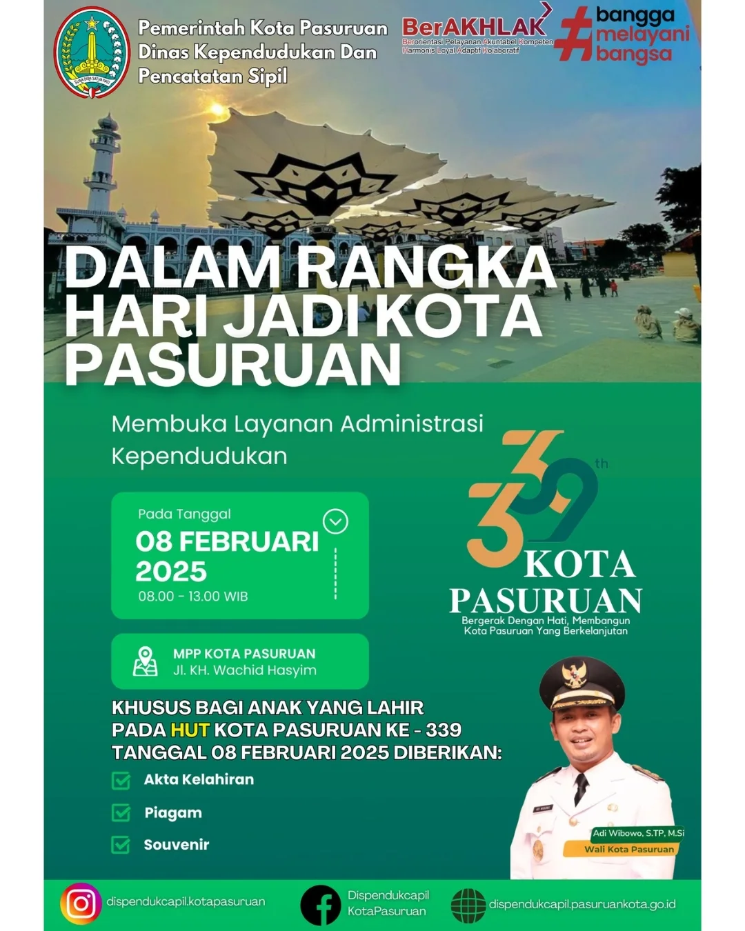 Meriahkan Hari Jadi Kota Pasuruan dengan Layanan Administrasi Kependudukan