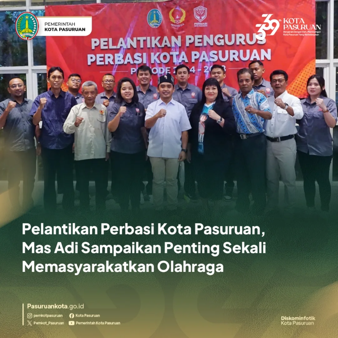 Wali Kota Pasuruan Hadiri Pelantikan Pengurus Perbasi