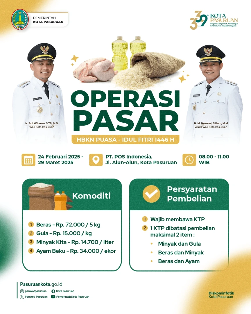 Operasi Pasar untuk Menyambut Puasa dan Idul Fitri di Kota Pasuruan