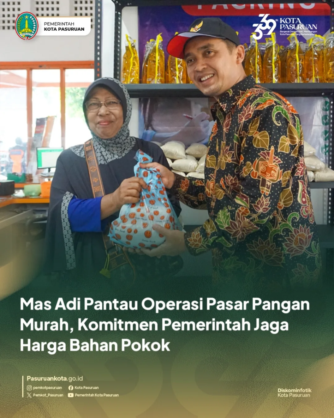 Wali Kota Pasuruan Pantau Operasi Pasar Pangan Murah