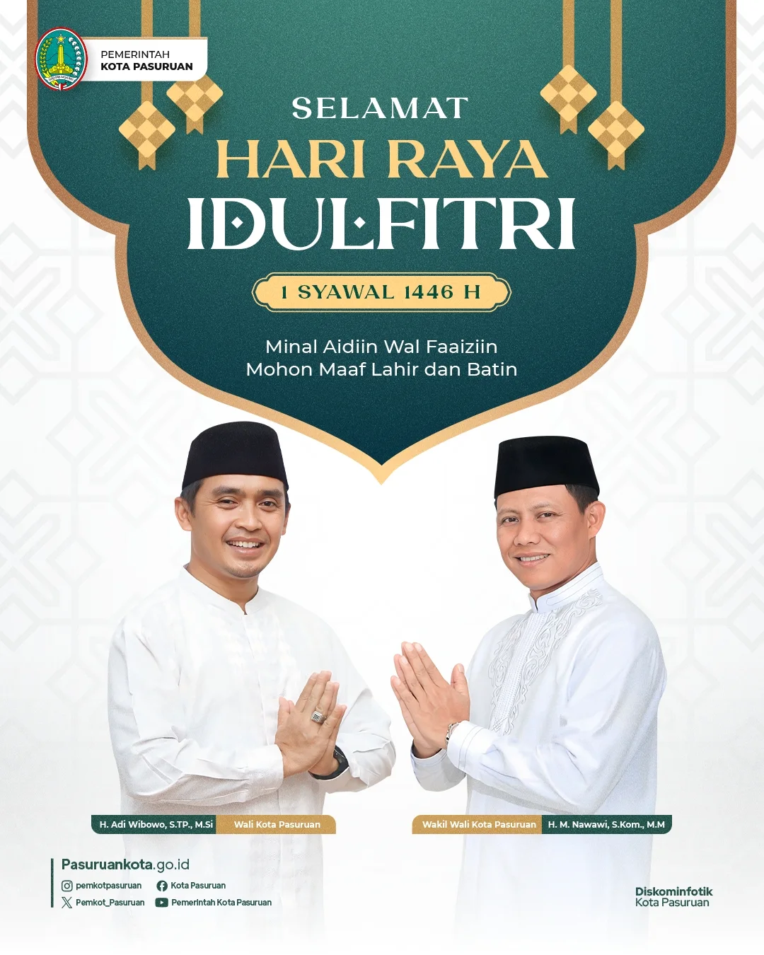 Ucapan Selamat Hari Raya Idul Fitri 1446 H dari Pemerintah Kota Pasuruan