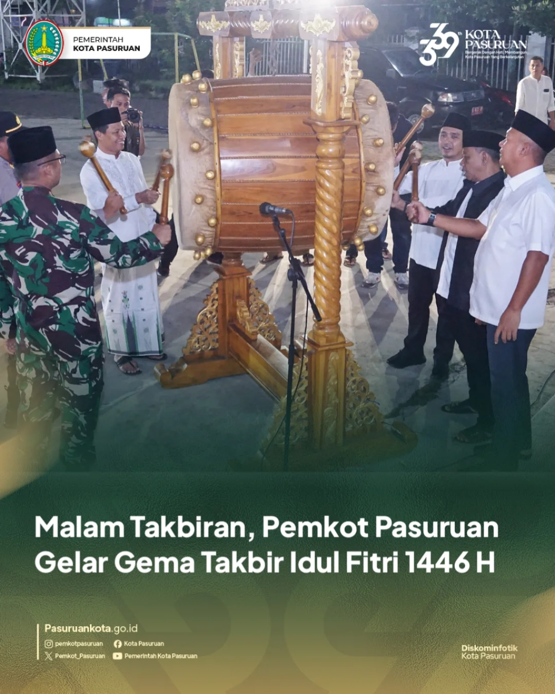 Gema Takbir Hari Raya Idul Fitri 1446 H di Kota Pasuruan