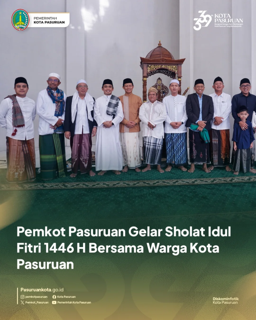Sholat Idul Fitri 1446 Hijriah di Masjid KHAS Kota Pasuruan