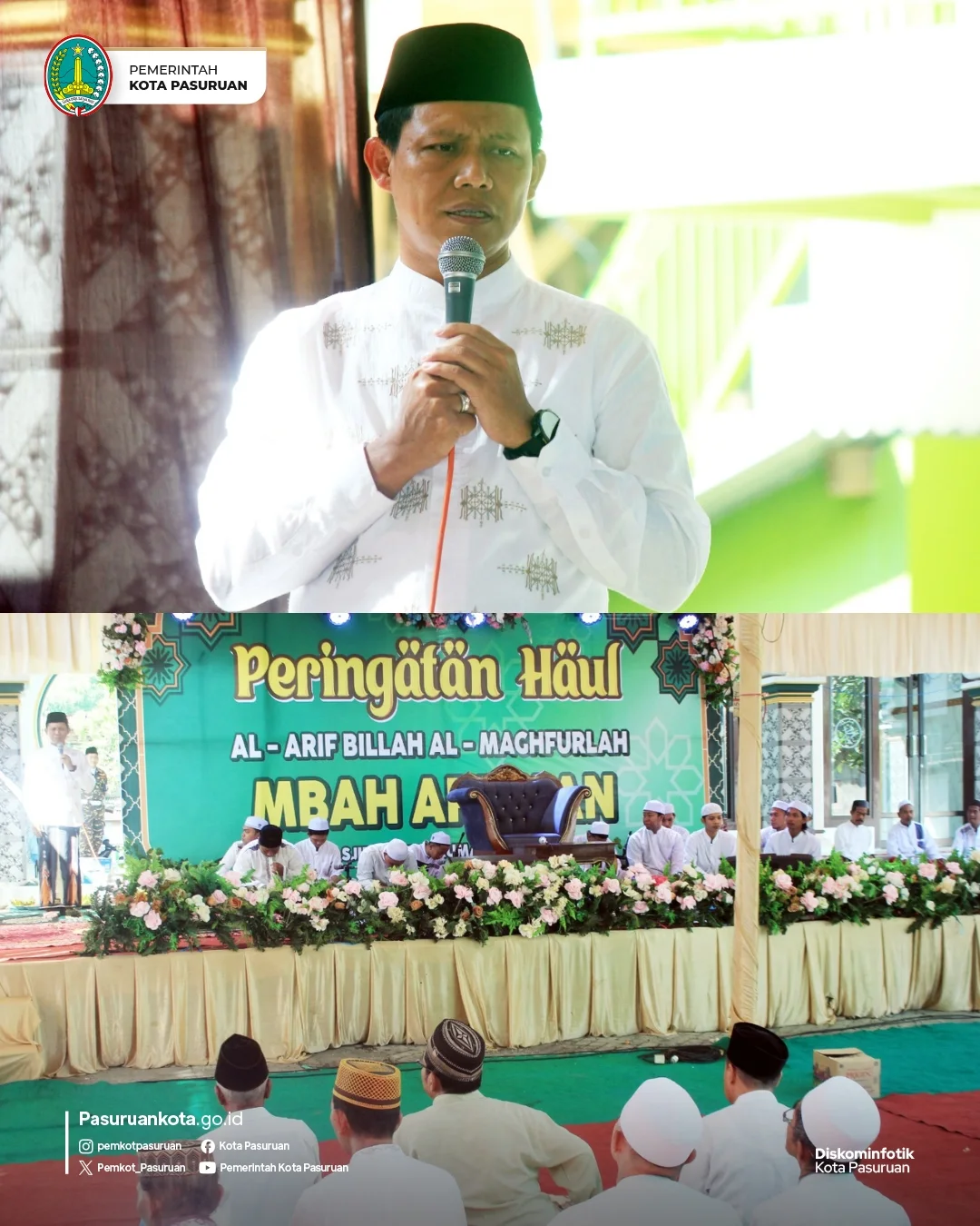 Wakil Wali Kota Pasuruan Hadiri Haul Mbah Aruman di Masjid Al Khoiruman