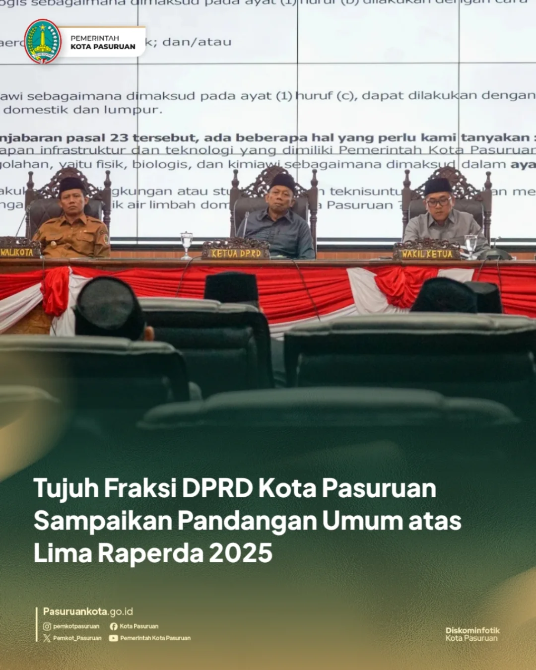 DPRD Kota Pasuruan Gelar Rapat Paripurna Bahas Raperda