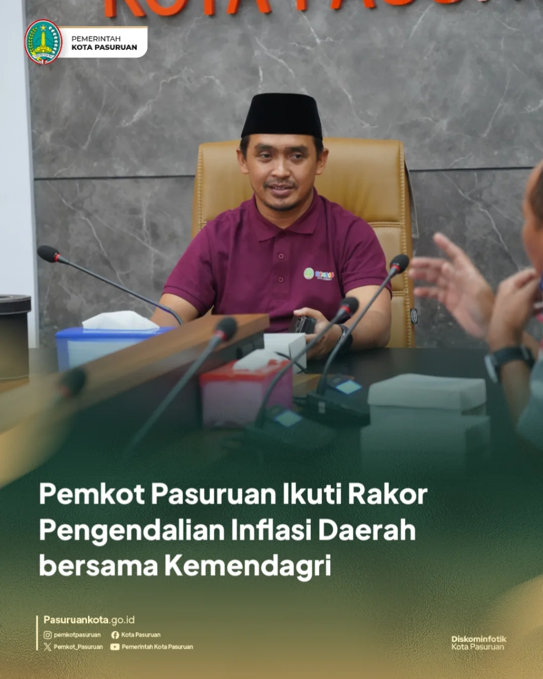 Pemerintah Kota Pasuruan Hadiri Rapat Koordinasi Inflasi melalui Zoom Meeting